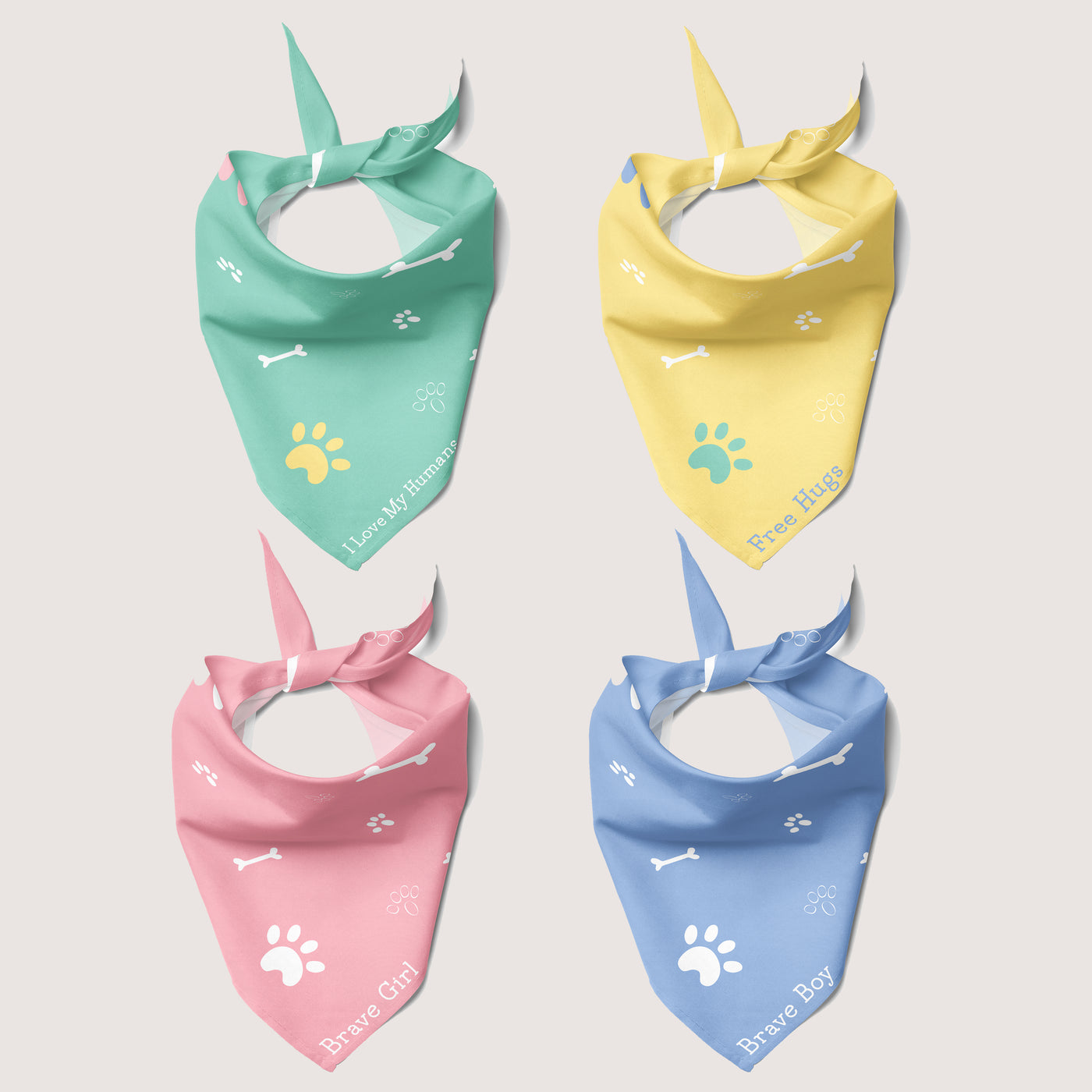 Bandanas - Pastel Coloured Set of 4