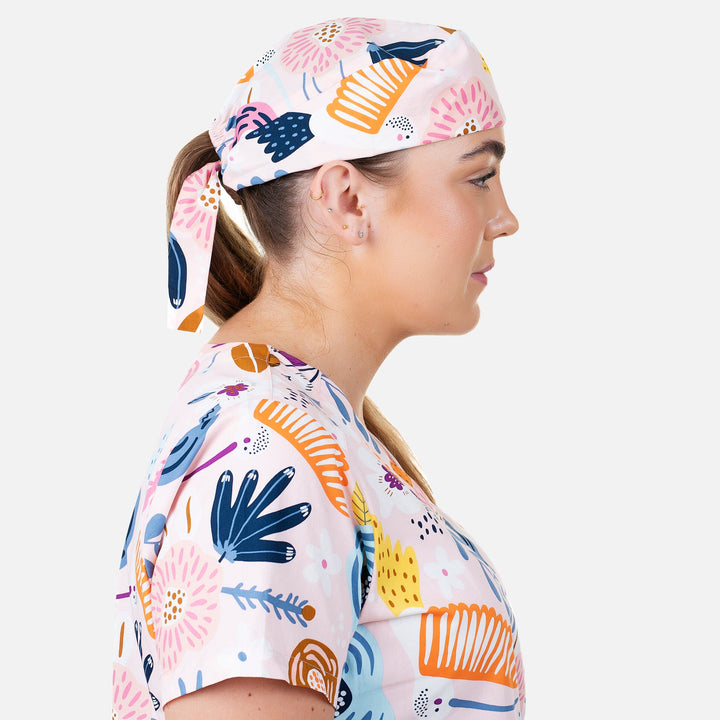 Shiftready Scrub Cap - Pink Hummingbird