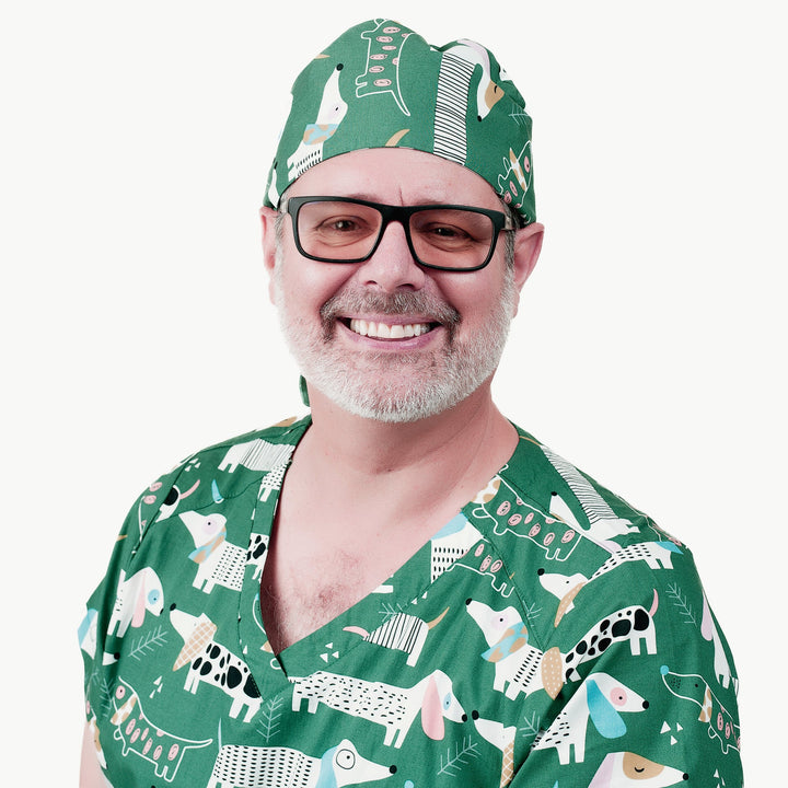 Shiftready Scrub Cap - Dogs on the Green