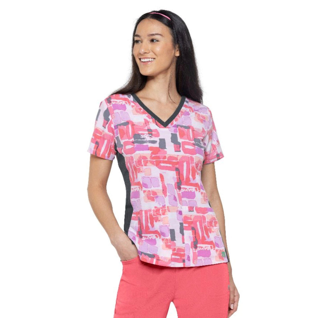 Womens Printed Scrub Top - Soft Touch - XS