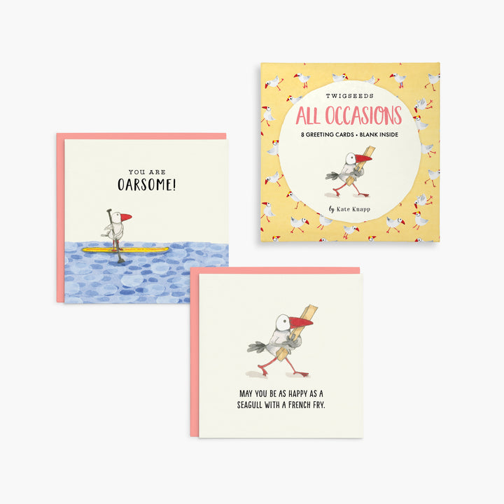 Twigseeds Seagull Cards For All Occasions - Set of 8