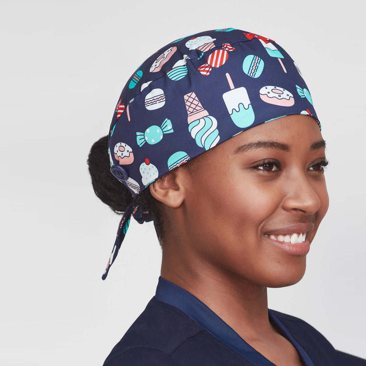 CSC245U - Biz Care Unisex Printed Scrub Cap - Sugar Land
