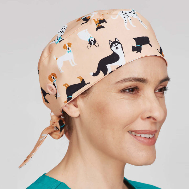 CSC245U - Biz Care Unisex Printed Scrub Cap - Puppies