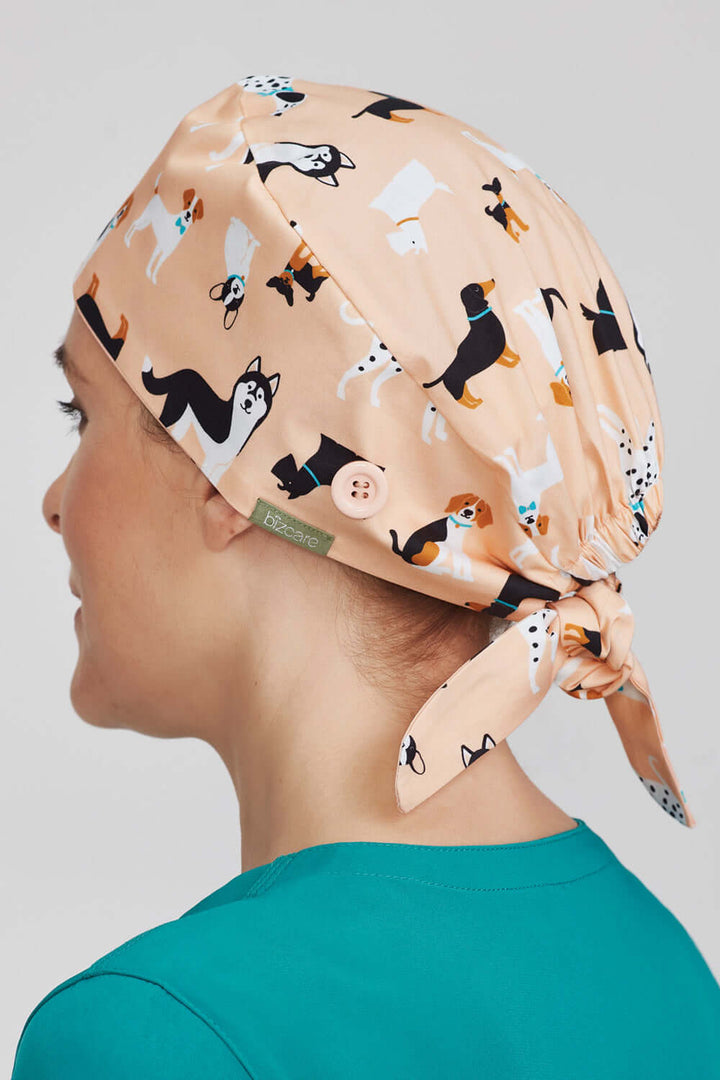 CSC245U - Biz Care Unisex Printed Scrub Cap - Puppies