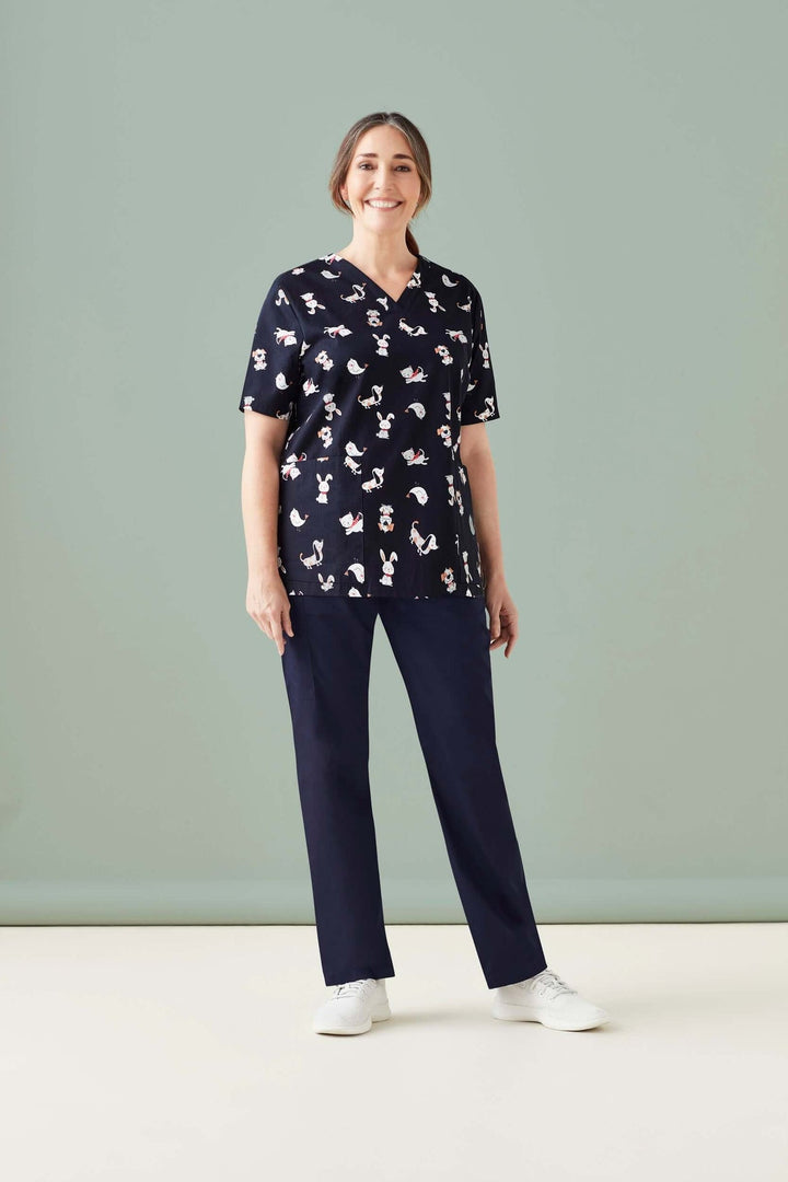 Womens Printed Scrub Top - Best Friends - 2XL | 3XL