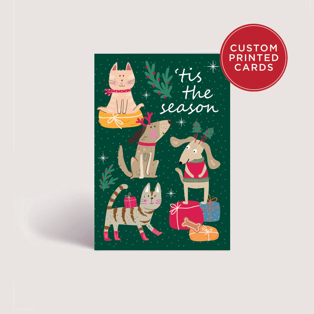 Custom Printed Christmas Card Packs - Tis the Season