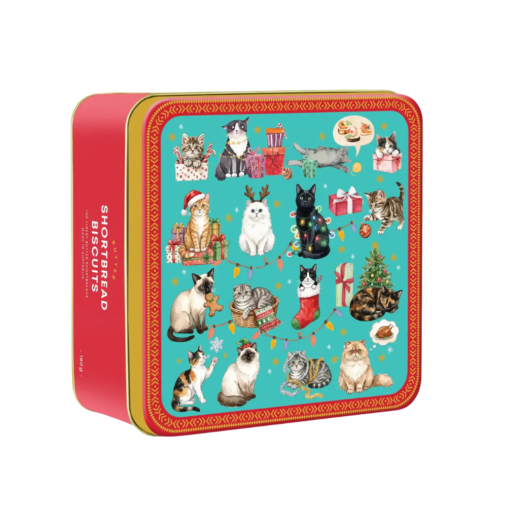 VPC Christmas Shortbread Tin - Christmas Cats 180g
