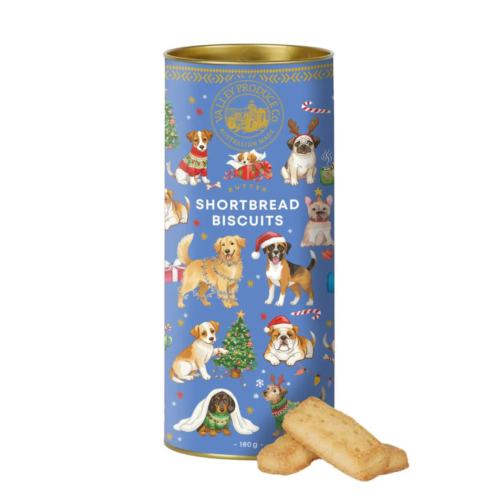 VPC Christmas Shortbread Tube - Christmas Dogs 180g