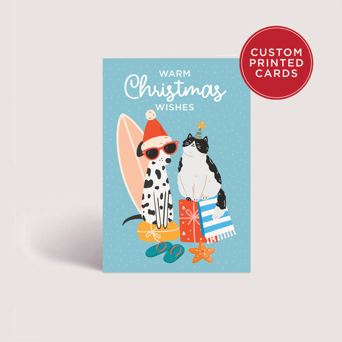 Custom Printed Christmas Card Packs - Warm Christmas Wishes