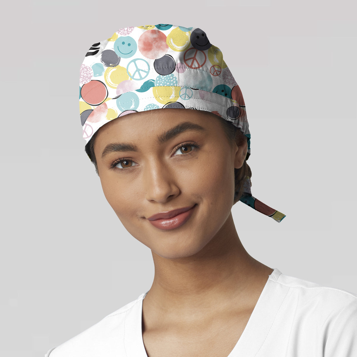 Zoe and Chloe Printed Scrub Hat - All Smiles