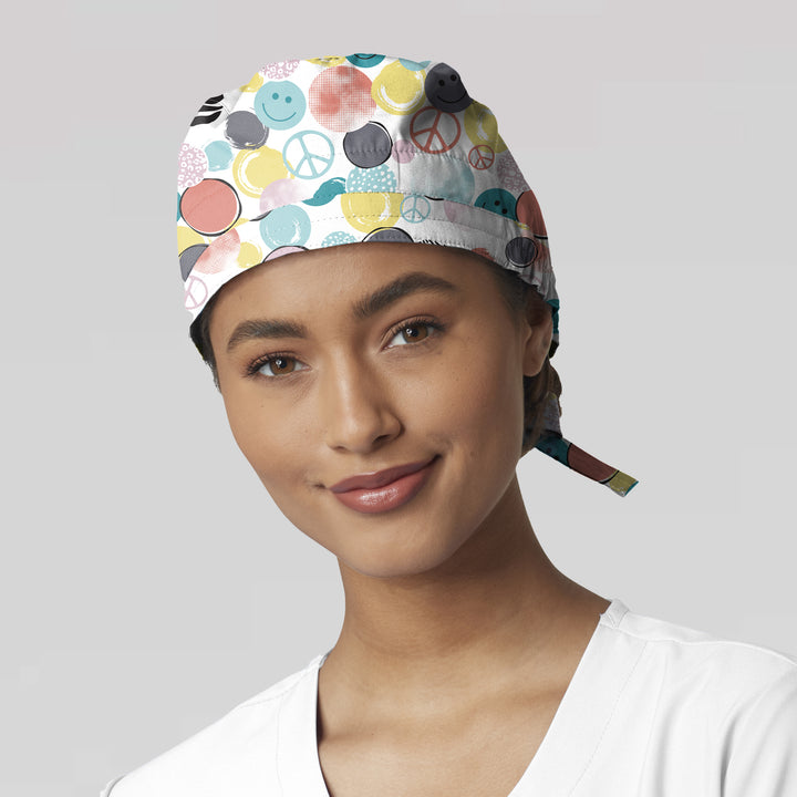 Zoe and Chloe Printed Scrub Hat - All Smiles