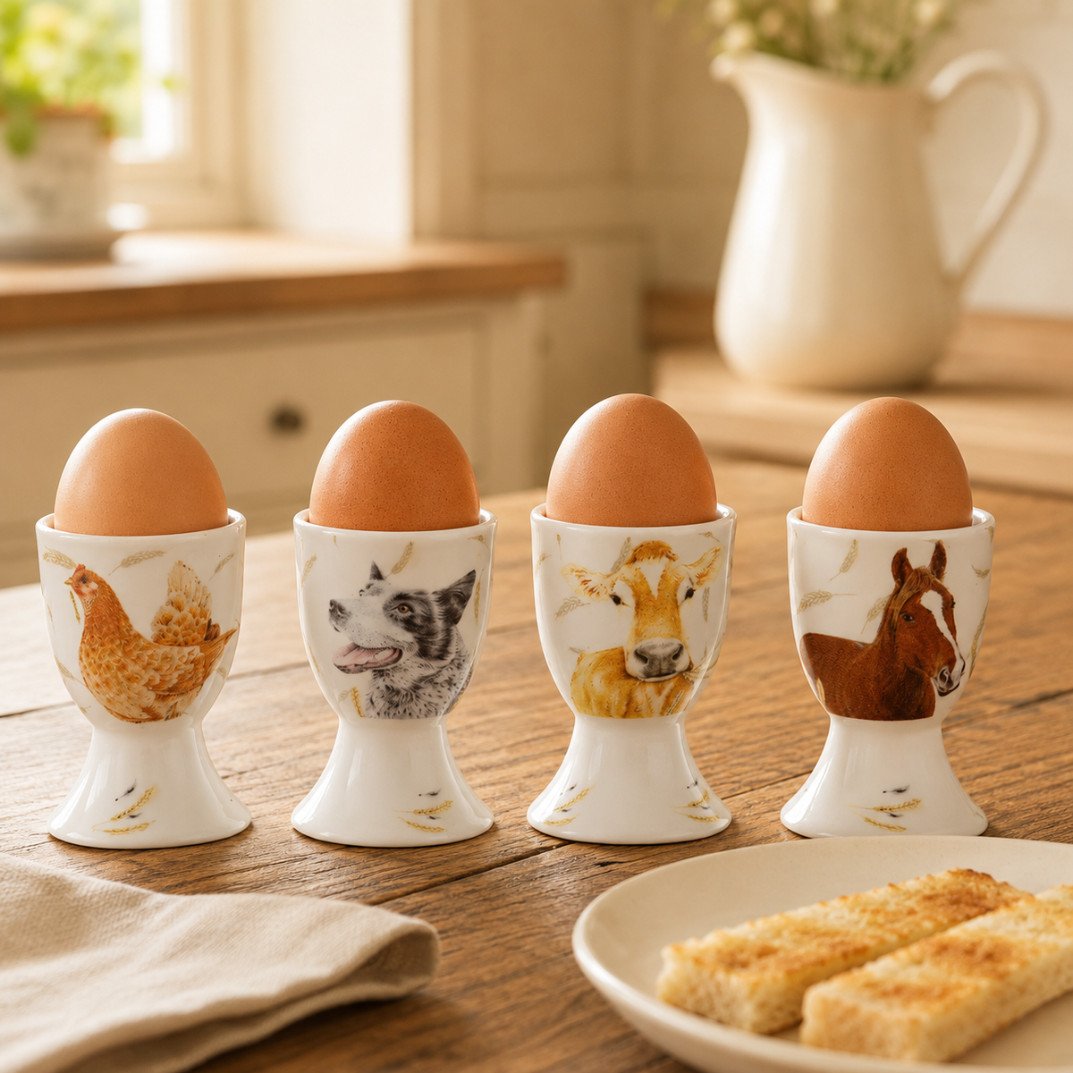Farmyard Faces 2 4pk Egg Cups