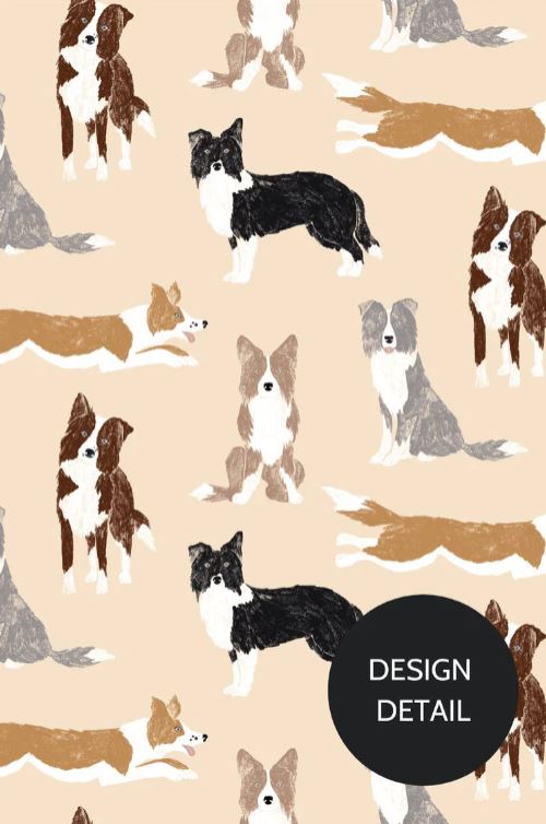 Womens Printed Scrub Top - Border Collies