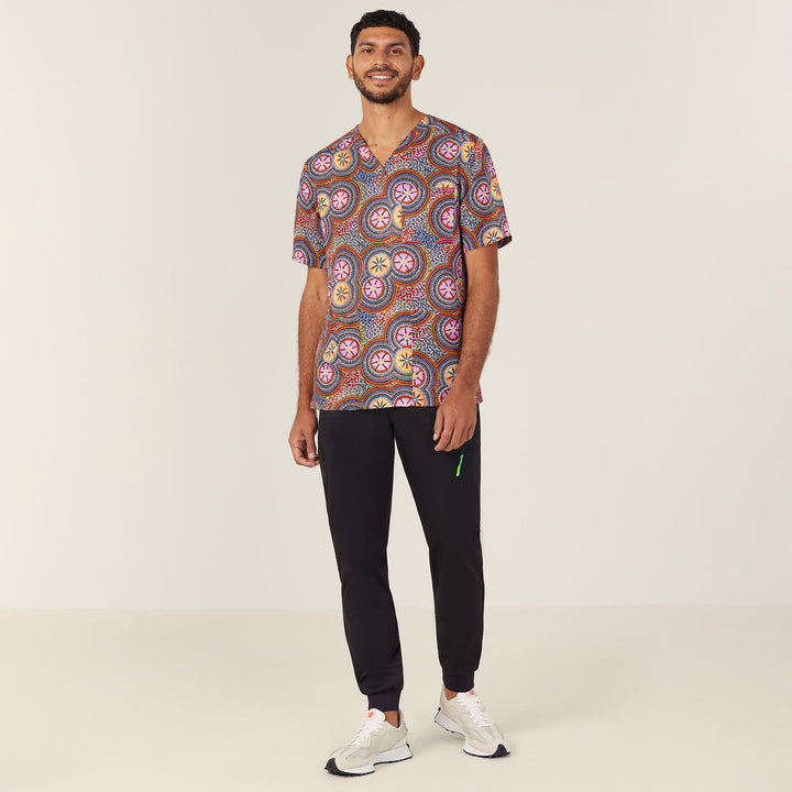 Unisex Printed Scrub Top - Bush Tucker