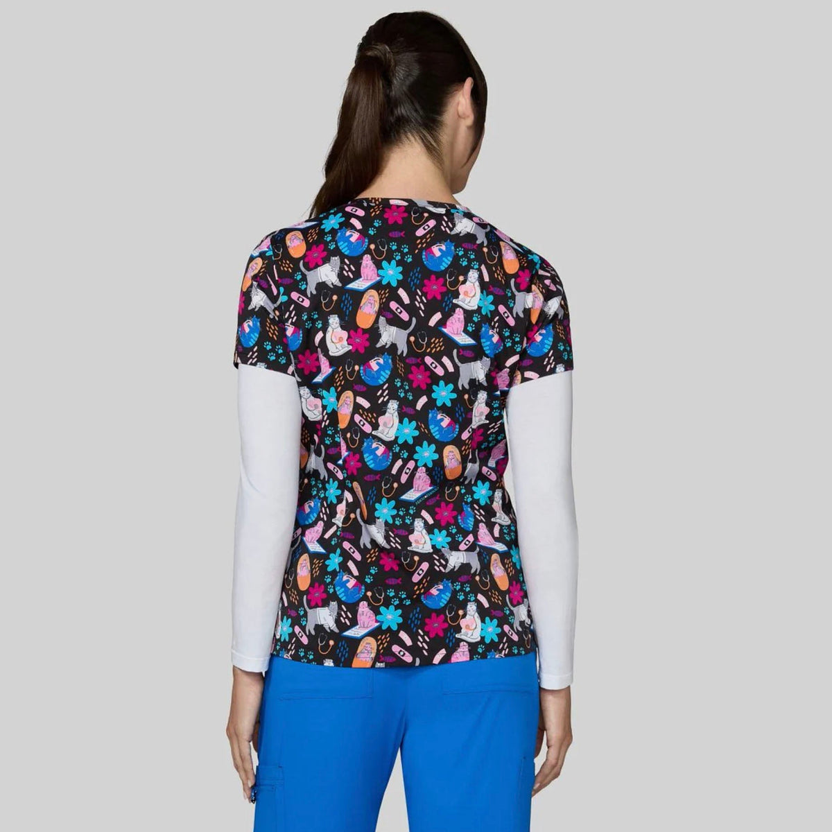 Koi Womens Printed Scrub Top - Everyday Dr