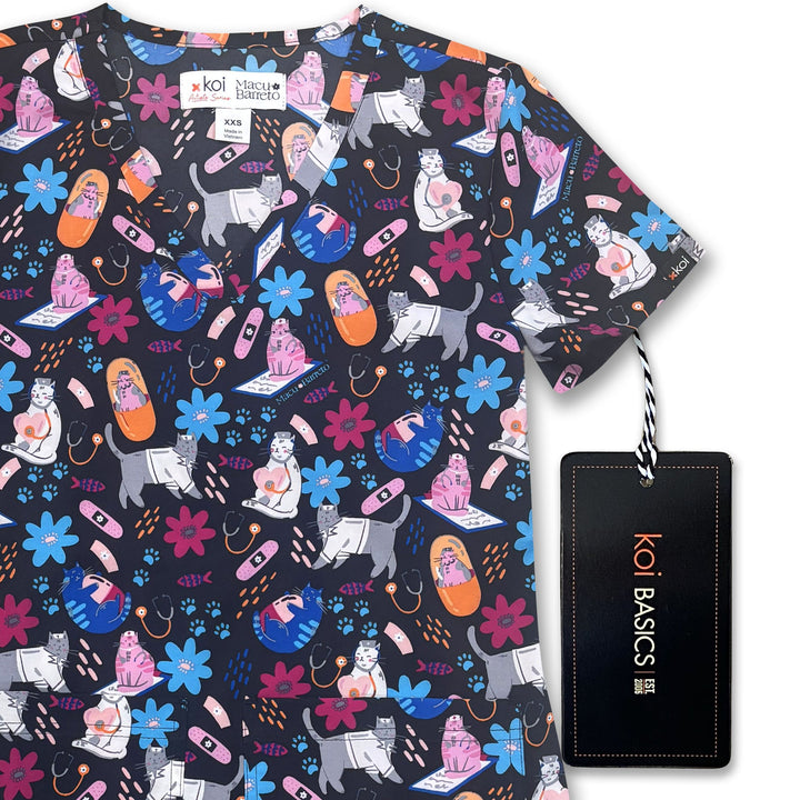 Koi Womens Printed Scrub Top - Everyday Dr