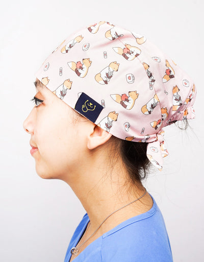 Dr Woof Printed Scrub Hat - Little Fox (Size Extra Large)