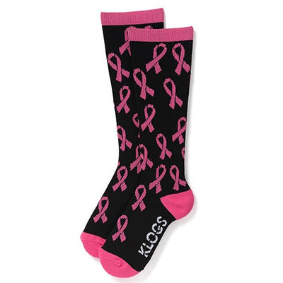 Klogs Womens Socks - Breast Cancer Ribbon Black