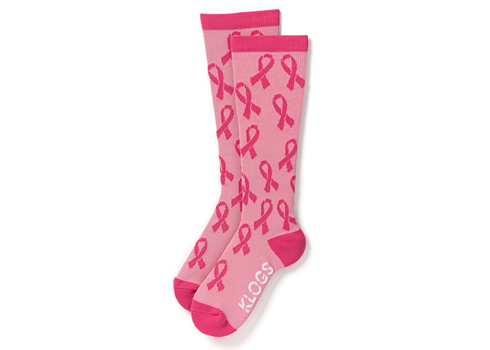 Klogs Womens Socks - Breast Cancer Ribbon Pink