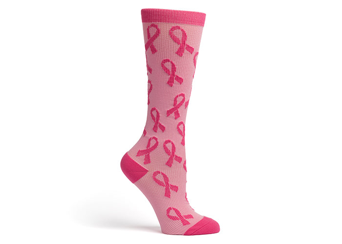 Klogs Womens Socks - Breast Cancer Ribbon Pink