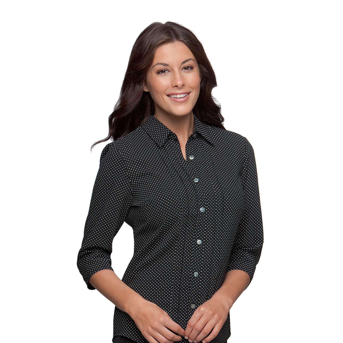 City Collection City Stretch Spot Shirt ¾ Sleeve - Womens