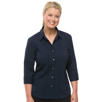 City Collection City Stretch Spot Shirt ¾ Sleeve - Womens