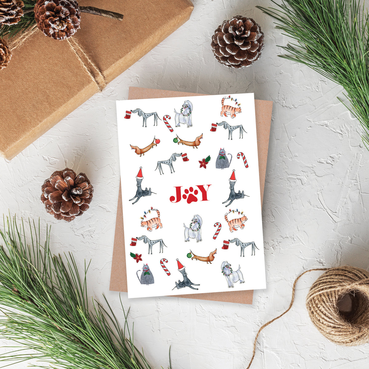 Blank Christmas Card - Joy (10 Pack)