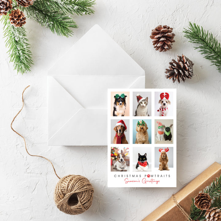 Blank Christmas Card - Christmas Pawtraits (10 Pack)