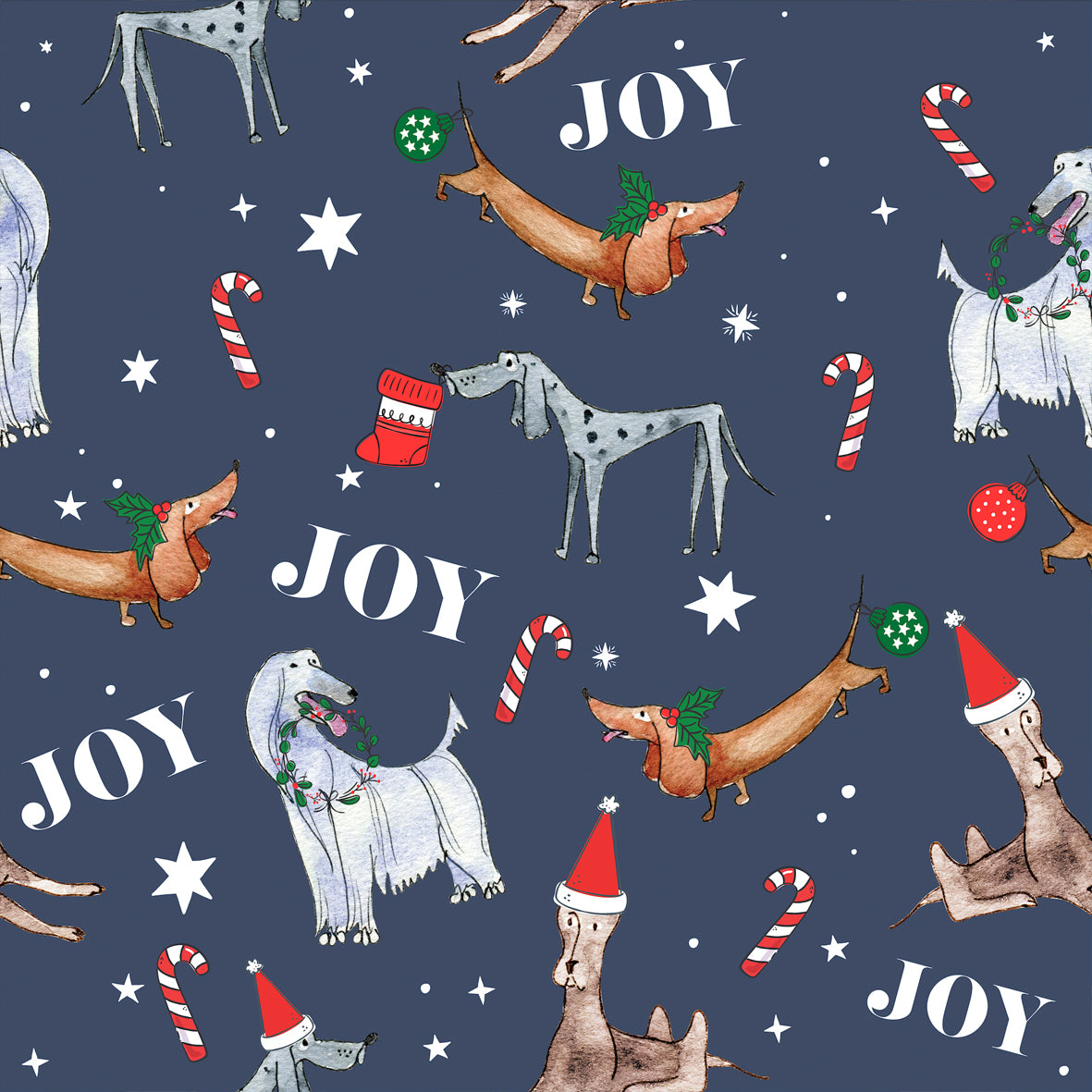 Smilewear Christmas Scrub Top - Joy (Navy)