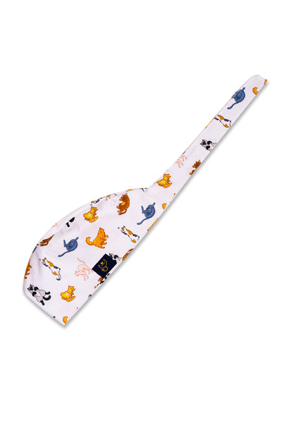 Dr Woof Printed Scrub Hat - Lazy Cat (Extra Large)