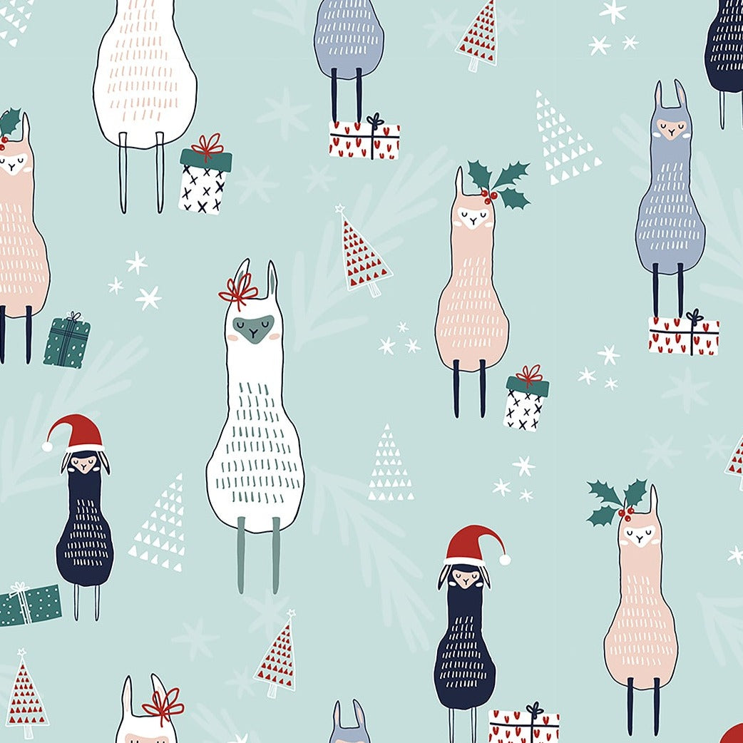 Smilewear Exclusive Printed Scrub Top - Christmas Llama