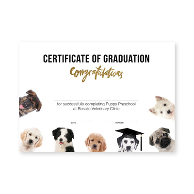 Puppy Graduation Certificates - Puppy Faces