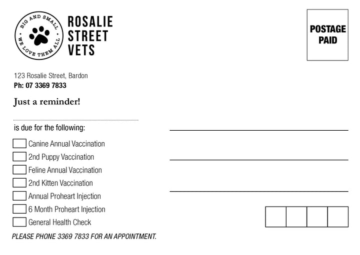 Client Reminders - Postcards