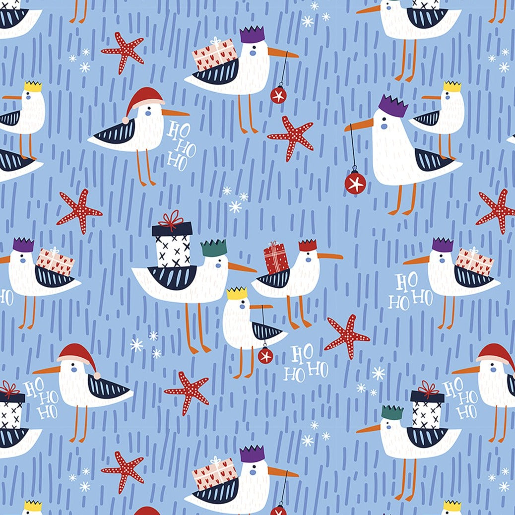 Smilewear Exclusive Christmas Scrub Top - Seagull